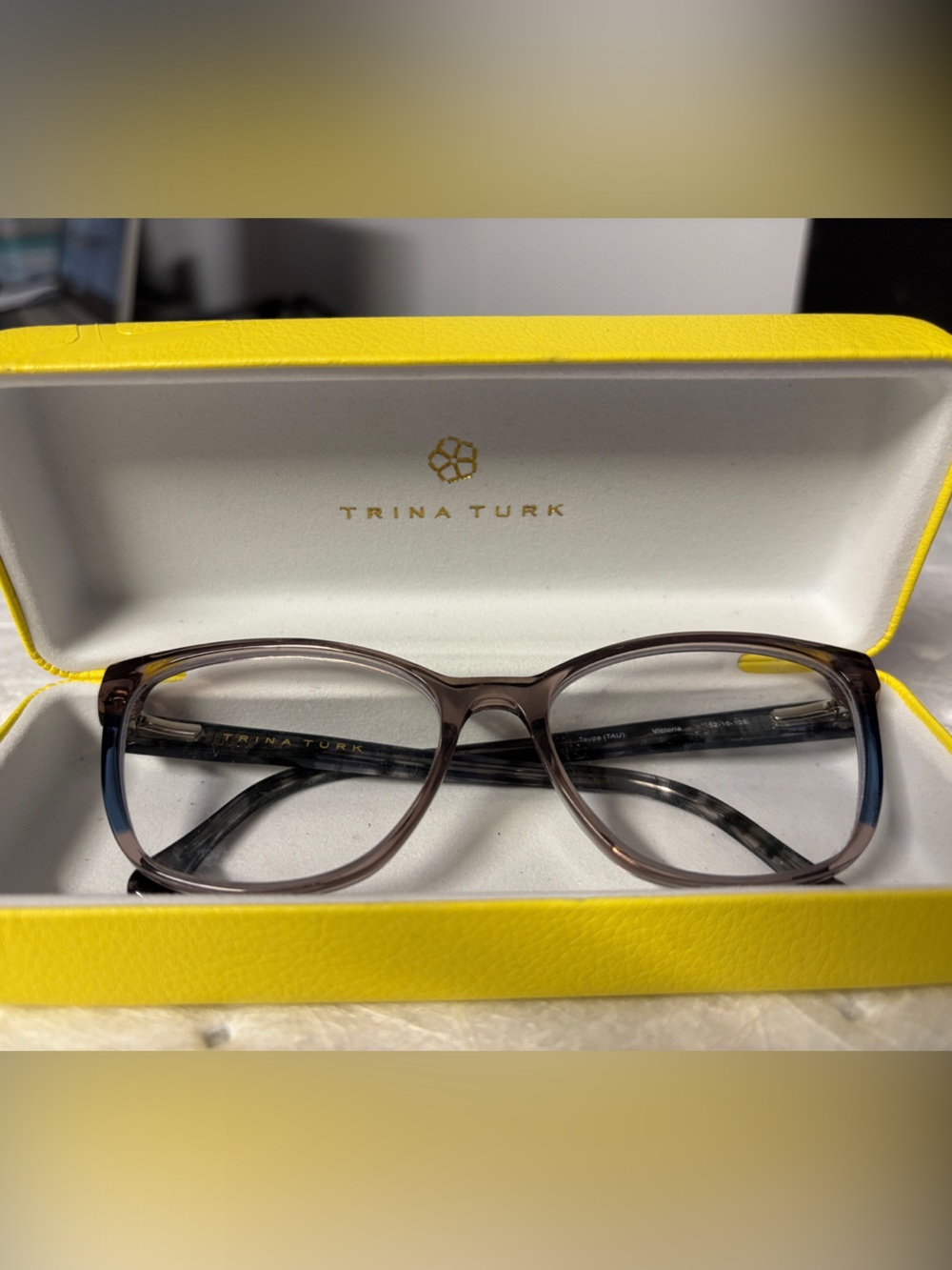 Trina Turk Brown Gradient Eyeglass Frames with Subtle Black Temples